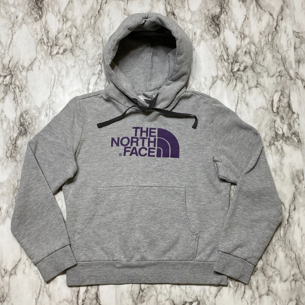 The North Face GIRLS Sweater Size M Gray Hoodie Fleece Long Sleeve Pullover